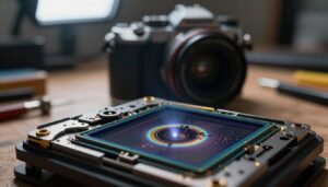 laser damage on camera sensor