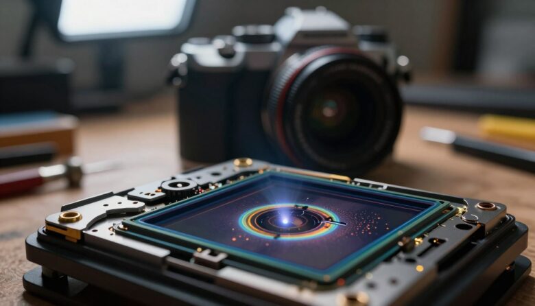 laser damage on camera sensor